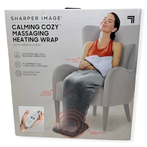 Sharper Image | Bedding | Foot Massaging Heated Blanket Sharper Image Gray  New | Poshmark